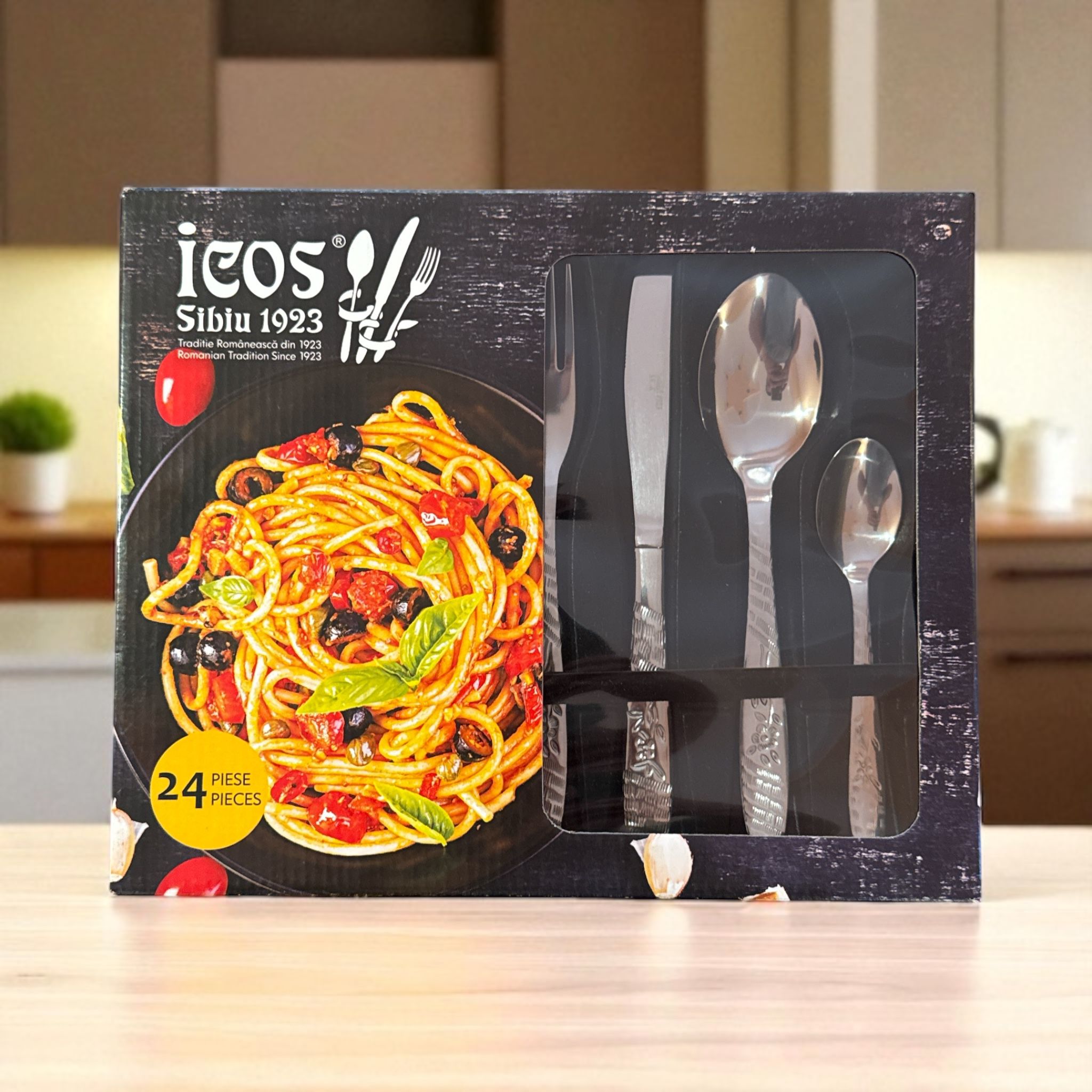 Set 24 Tacâmuri din Inox ICOS – Stil și Calitate pentru Orice Ocazie Set 24 Tacâmuri din Inox ICOS – Stil și Calitate pentru Orice Ocazie